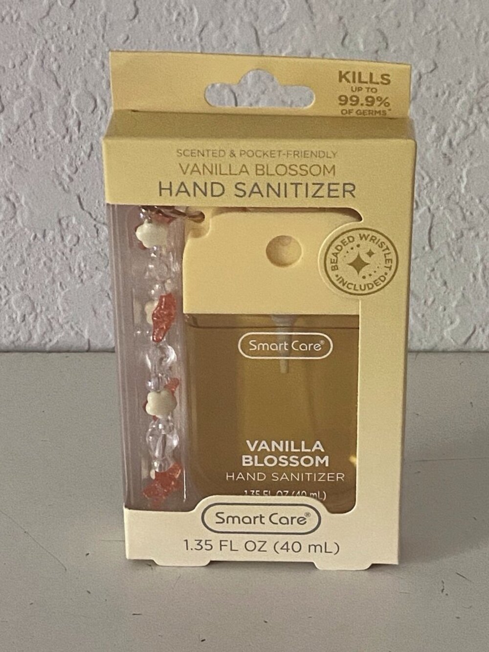 Smart Care Scented Hand Sanitizer Spray 1.35 Oz Vanilla Blossom Beaded Wristlet